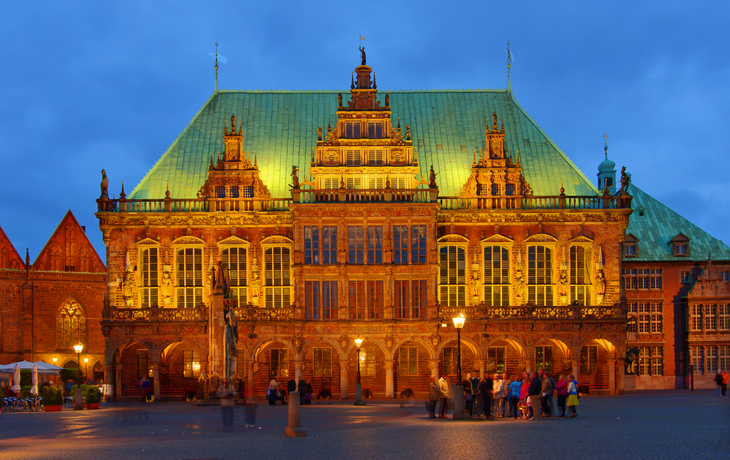 Bremer Rathaus zur blauen Stunde, Deutschland