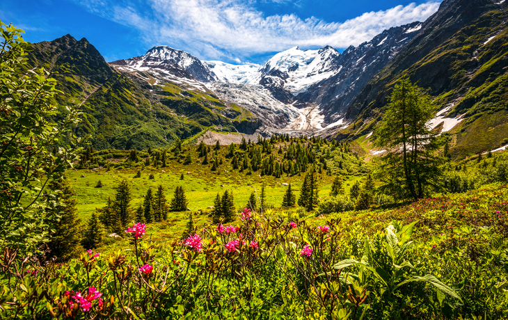 Blick auf den Mont Blanc-Gletscher