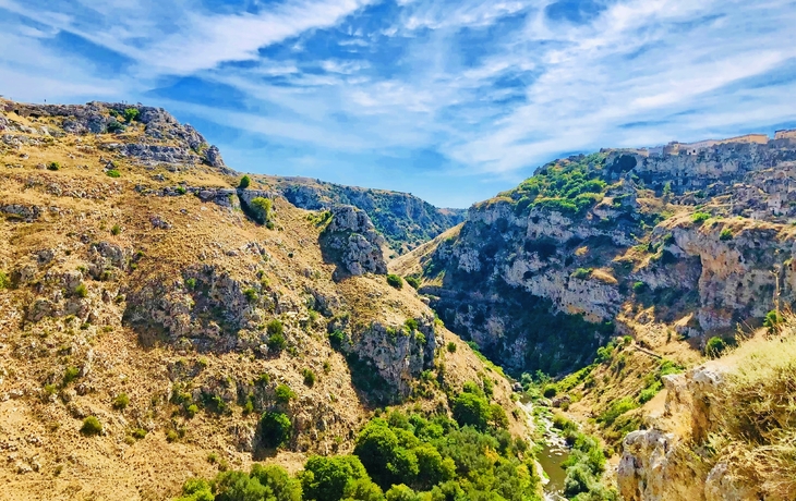 Blick auf die Schlucht - Matera