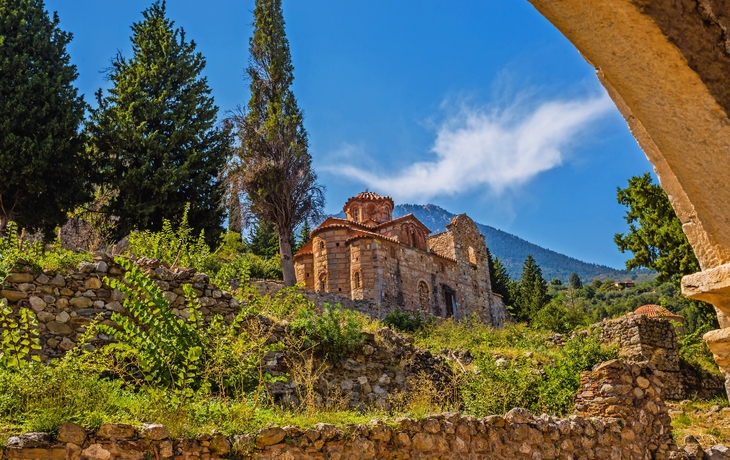 Byzantinische Kirche in der Stadt Mistras